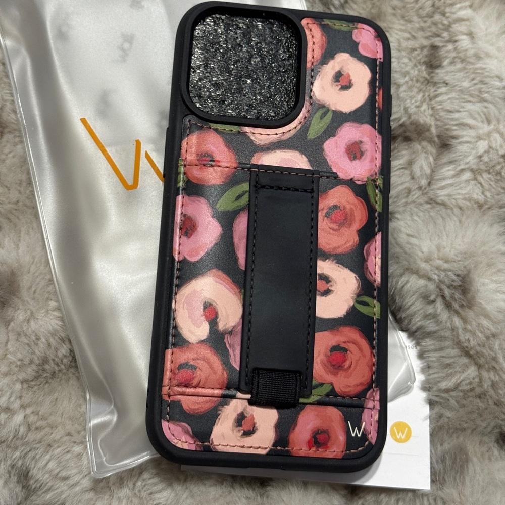 Floral Black Walli Phone Case - Iphone 15 pro max size